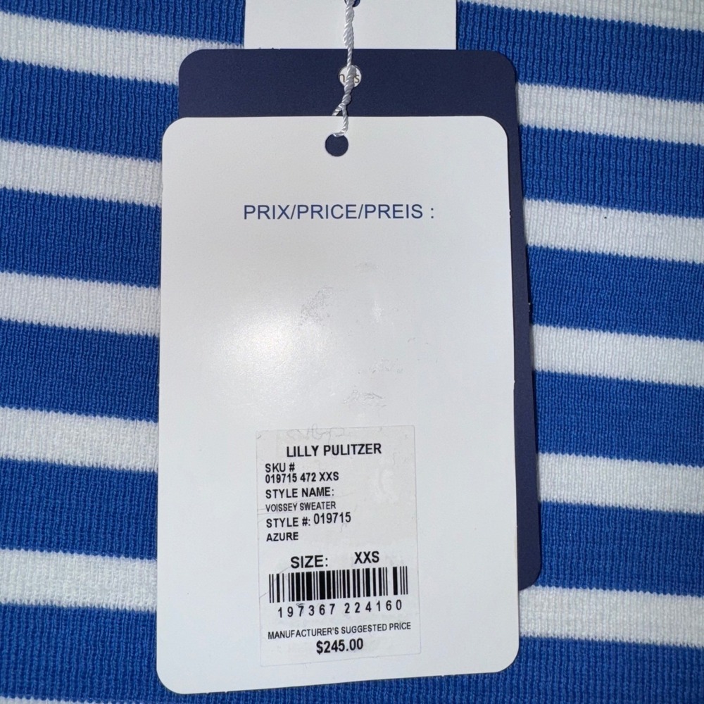 Lilly Pulitzer x Saint James Voissey Stripe Fine Gauge Knit Sweater Sz XXS NEW - Picture 5 of 10